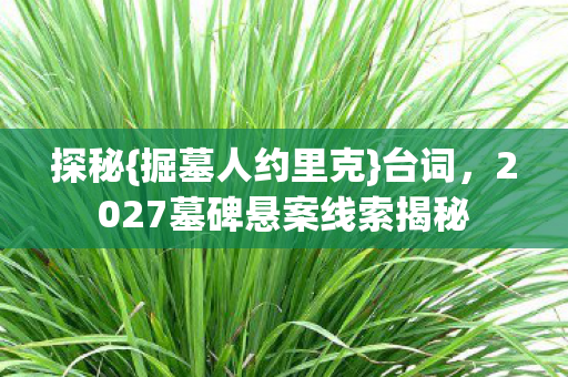 探秘{掘墓人约里克}台词，2027墓碑悬案线索揭秘