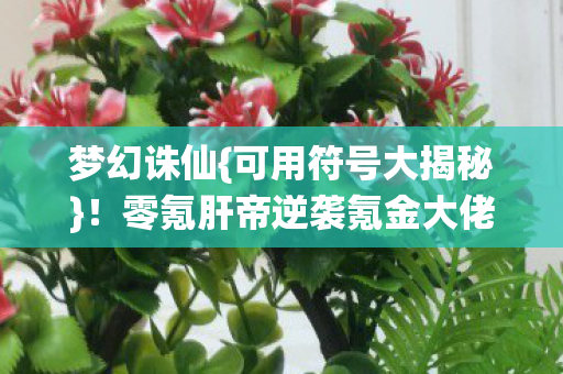 梦幻诛仙{可用符号大揭秘}！零氪肝帝逆袭氪金大佬？
