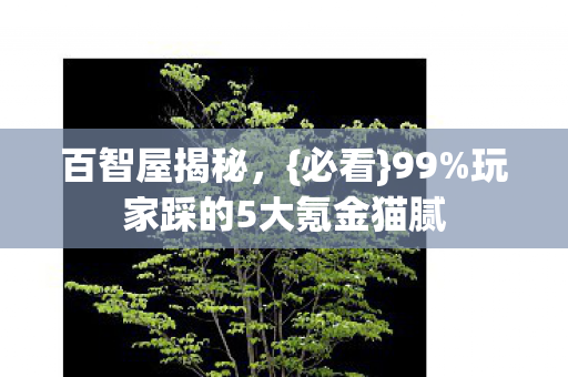 百智屋揭秘，{必看}99%玩家踩的5大氪金猫腻