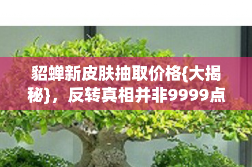 貂蝉新皮肤抽取价格{大揭秘}，反转真相并非9999点券！