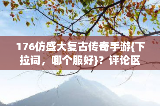 176仿盛大复古传奇手游{下拉词，哪个服好}？评论区聊聊避坑