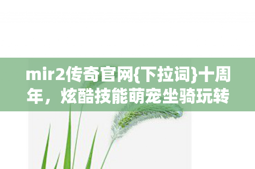 炫酷技能萌宠坐骑玩转江湖图片