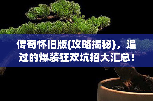 追过的爆装狂欢坑招大汇总图片