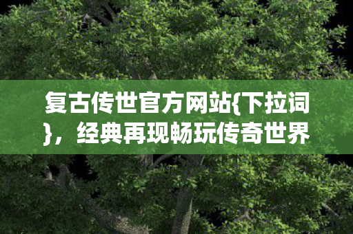 经典再现畅玩传奇世界图片