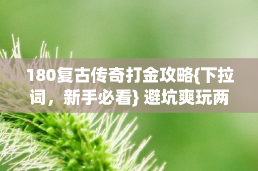 180复古传奇打金攻略图片