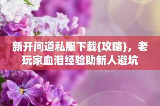 新开问道私服下载{攻略},老玩家血泪经验助新人避坑 新开问道私服下载{攻略},老玩家血泪经验助新人避坑