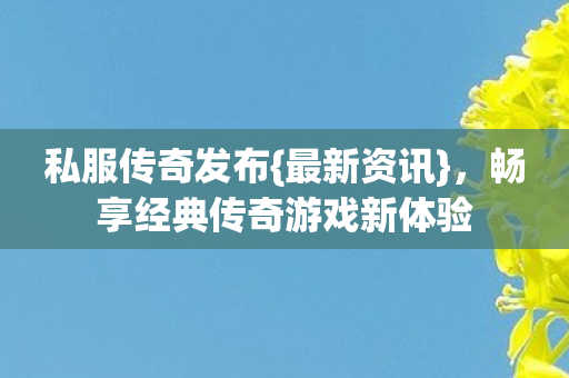 畅享经典传奇游戏新体验图片