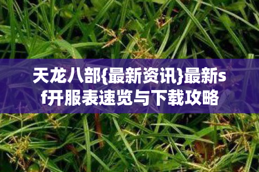 最新sf开服表速览与下载攻略图片