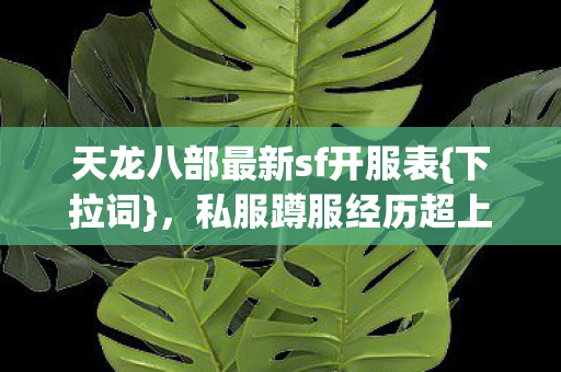天龙八部最新sf开服表图片