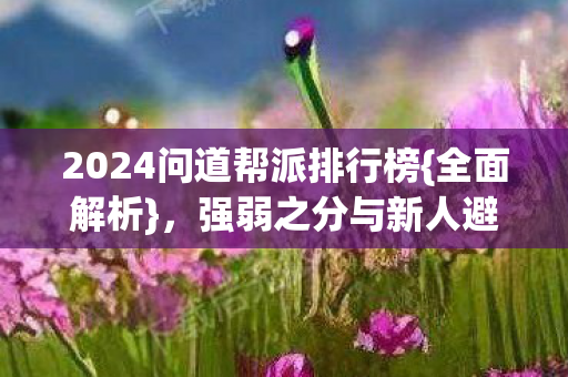 2024问道帮派排行榜{全面解析}，强弱之分与新人避坑
