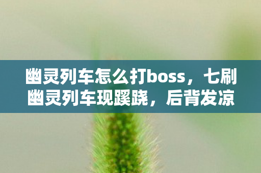 幽灵列车怎么打boss图片