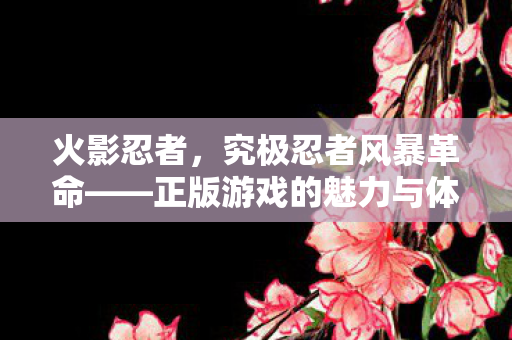 火影忍者，究极忍者风暴革命——正版游戏的魅力与体验，火影忍者，究极忍者风暴革命——正版游戏的魅力与体验