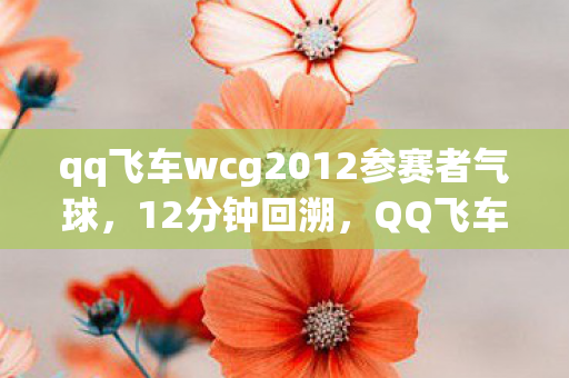 qq飞车wcg2012参赛者气球,12分钟回溯,QQ飞车WCG2012的冠军之谜,为何让老玩家泪目? qq飞车wcg2012参赛者气球,12分钟回溯,QQ飞车WCG2012的冠军之谜,为何让老玩家泪目?