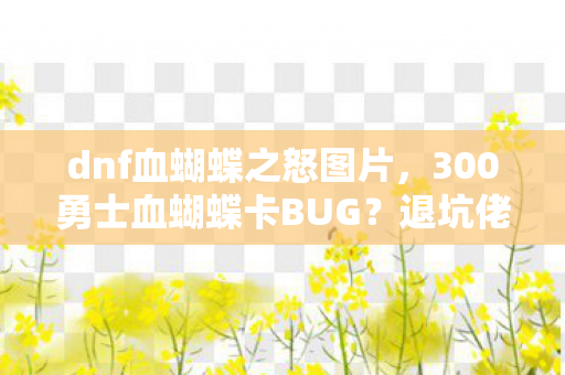 300勇士血蝴蝶卡BUG图片