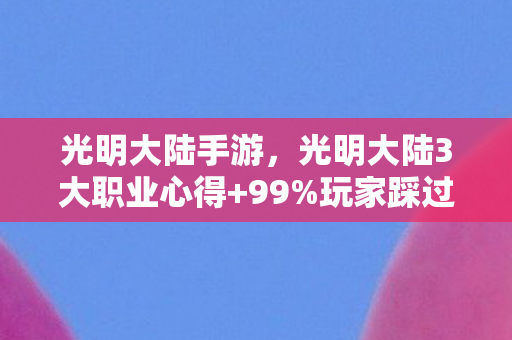光明大陆3大职业心得图片