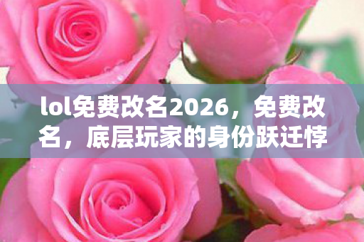 lol免费改名2026图片