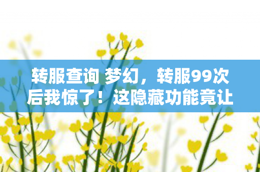 这隐藏功能竟让退坑老玩家集体回流图片