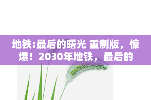 最后的曙光结局竟藏3大致命反转图片
