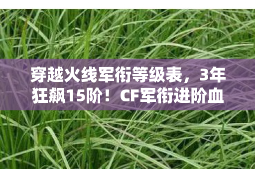 穿越火线军衔等级表图片