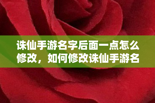 诛仙手游名字后面一点怎么修改，如何修改诛仙手游名字后面的点？