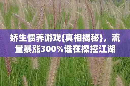 娇生惯养游戏{真相揭秘},流量暴涨300%谁在操控江湖? 娇生惯养游戏{真相揭秘},流量暴涨300%谁在操控江湖?