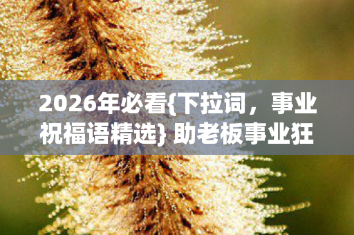 2026年必看{下拉词,事业祝福语精选} 助老板事业狂飙! 2026年必看{下拉词,事业祝福语精选} 助老板事业狂飙!