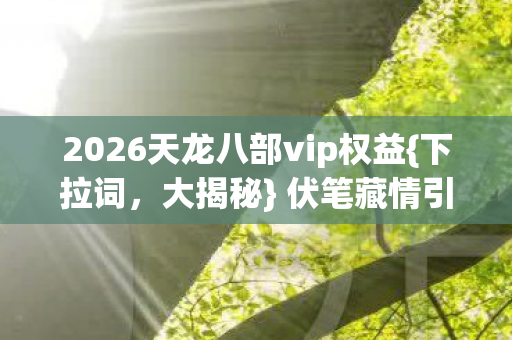 2026天龙八部vip权益{下拉词,大揭秘} 伏笔藏情引回忆 2026天龙八部vip权益{下拉词,大揭秘} 伏笔藏情引回忆