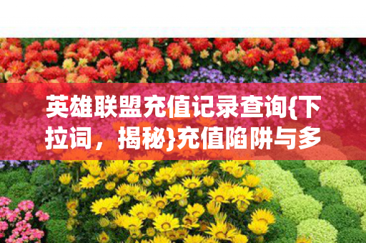 英雄联盟充值记录查询{下拉词，揭秘}充值陷阱与多巴胺操控