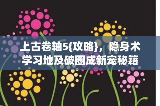 上古卷轴5{攻略},隐身术学习地及破圈成新宠秘籍 上古卷轴5{攻略},隐身术学习地及破圈成新宠秘籍