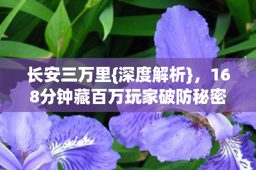 长安三万里{深度解析},168分钟藏百万玩家破防秘密 长安三万里{深度解析},168分钟藏百万玩家破防秘密