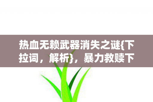 热血无赖武器消失之谜{下拉词，解析}，暴力救赎下的命运抉择