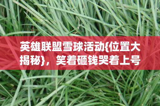 笑着砸钱哭着上号真相图片