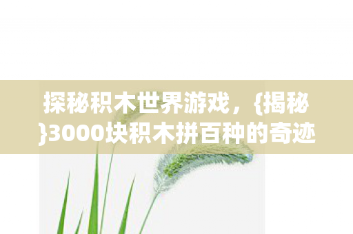 3000块积木拼百种的奇迹图片