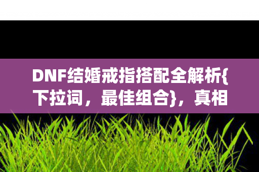 DNF结婚戒指搭配全解析{下拉词,最佳组合},真相揭秘落差感十足 DNF结婚戒指搭配全解析{下拉词,最佳组合},真相揭秘落差感十足