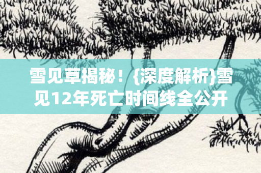 雪见12年死亡时间线全公开图片
