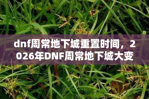 dnf周常地下城重置时间，2026年DNF周常地下城大变天！惊喜还是惊吓？悬念等你揭晓！