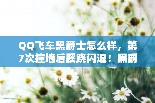 QQ飞车黑爵士怎么样，第7次撞墙后蹊跷闪退！黑爵士背后真相让百万玩家后背发凉