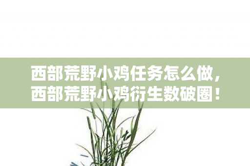 西部荒野小鸡任务怎么做，西部荒野小鸡衍生数破圈！当游戏周边堆满家，败家玩家意想不到的投名状
