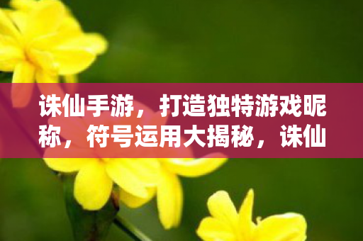 诛仙手游,打造独特游戏昵称,符号运用大揭秘,诛仙手游,打造独特昵称,揭秘符号运用技巧 诛仙手游,打造独特游戏昵称,符号运用大揭秘,诛仙手游,打造独特昵称,揭秘符号运用技巧