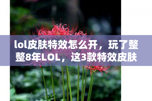 lol皮肤特效怎么开,玩了整整8年LOL,这3款特效皮肤选谁?老玩家纠结到失眠! lol皮肤特效怎么开,玩了整整8年LOL,这3款特效皮肤选谁?老玩家纠结到失眠!
