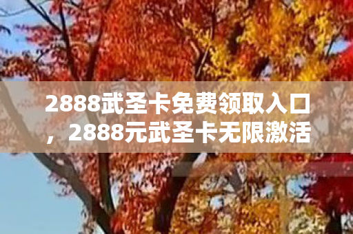 2888武圣卡免费领取入口,2888元武圣卡无限激活?背后隐情曝光,真相让人吓一跳! 2888武圣卡免费领取入口,2888元武圣卡无限激活?背后隐情曝光,真相让人吓一跳!