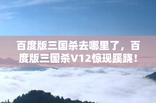 百度版三国杀V12惊现蹊跷图片