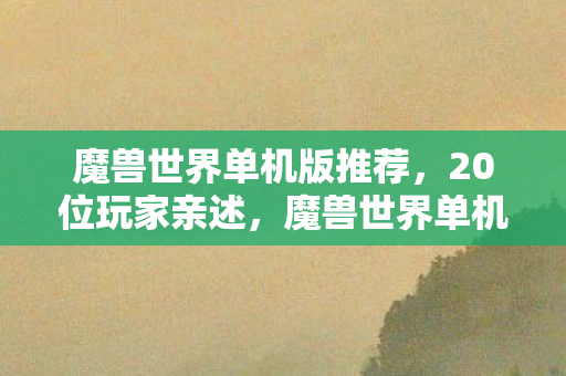 魔兽世界单机版推荐，20位玩家亲述，魔兽世界单机版疑云重重，这操作真让人绷不住了！