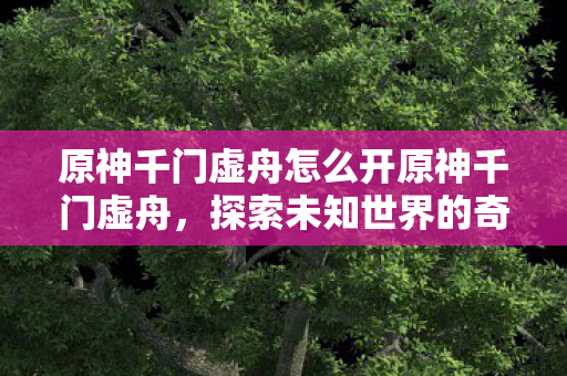 原神千门虚舟怎么开原神千门虚舟，探索未知世界的奇幻之旅，原神千门虚舟，探索未知世界的奇幻之旅开启