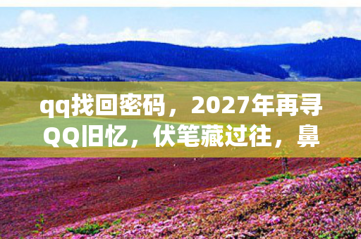 qq找回密码，2027年再寻QQ旧忆，伏笔藏过往，鼻子一酸，故人可安好？