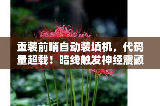 重装前哨自动装填机,代码量超载!暗线触发神经震颤,当你的意识成为前哨战场的燃料 重装前哨自动装填机,代码量超载!暗线触发神经震颤,当你的意识成为前哨战场的燃料
