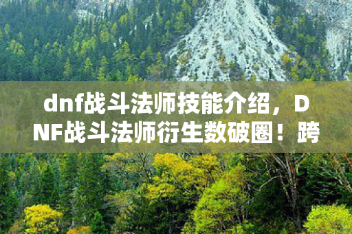 dnf战斗法师技能介绍，DNF战斗法师衍生数破圈！跨界联名竟让游戏爬进你妈手机壳？