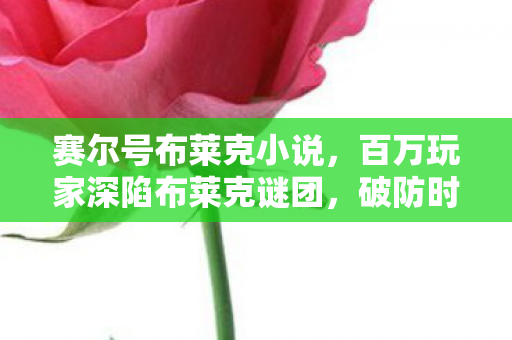 赛尔号布莱克小说,百万玩家深陷布莱克谜团,破防时刻竟因TA集体泪崩! 赛尔号布莱克小说,百万玩家深陷布莱克谜团,破防时刻竟因TA集体泪崩!