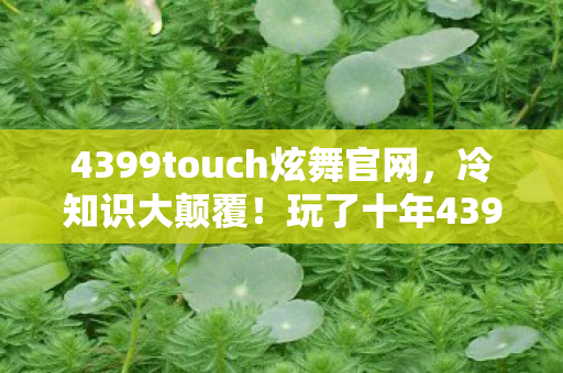 4399touch炫舞官网，冷知识大颠覆！玩了十年4399touch炫舞，真相让我目瞪口呆