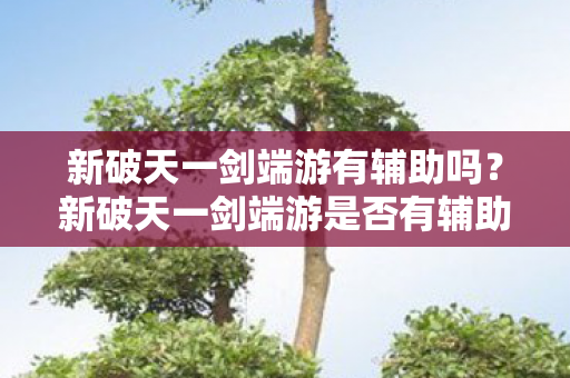 新破天一剑端游有辅助吗？新破天一剑端游是否有辅助工具？